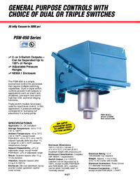 Thumbnail of document Data Sheet - PSW-852BK General Purpose Industrial Pressure Switch with 2 Outputs